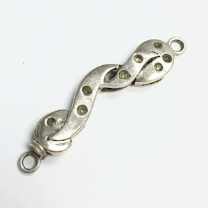 Sterling Silver Peridot Twist Box Clasp, 1pc