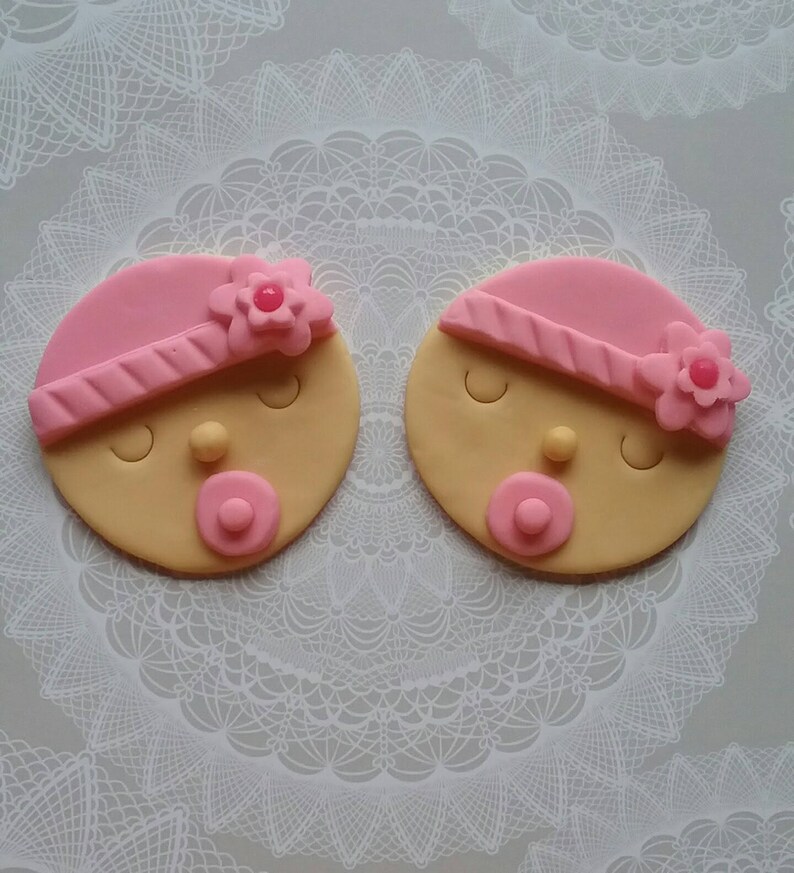 Baby Face Cupcakes Fondant Toppers Girl /Boy. 12 set. Baby Etsy