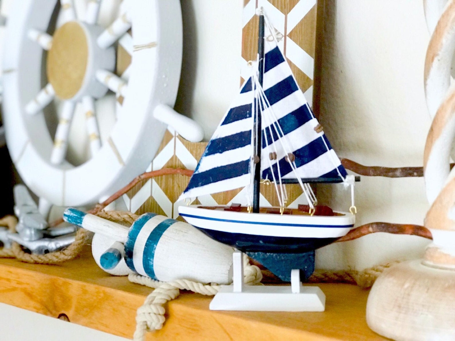 navy blue sailboat home decor