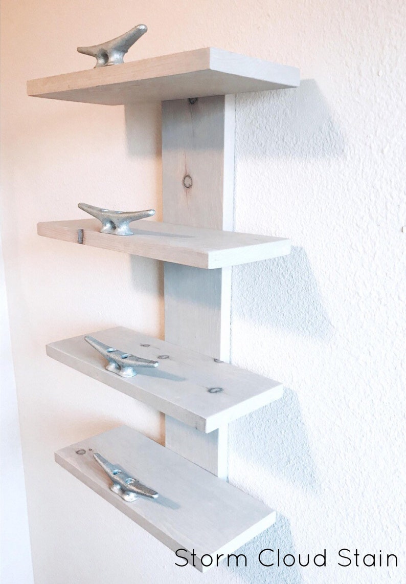 Wooden Floating Nautical Shelf Nautical Decor Coastal Etsy