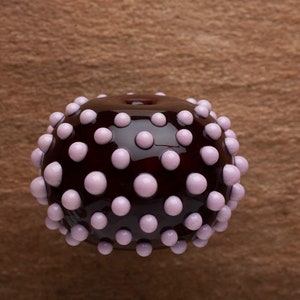 Bubble Gum Pink & Chocolate Lampwork Glass Focal Bead