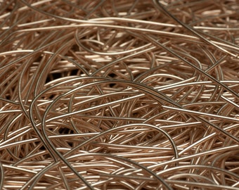 Rose Gold French Wire Gimp Bullion Wire Purl Wire 1mm - 1 Metre (39 Inches)