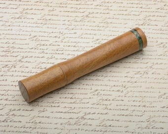 Earleaf Acacia hand turned wood needle case