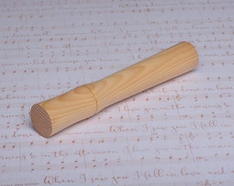 Celery Top Pine hand turned wood needle case
