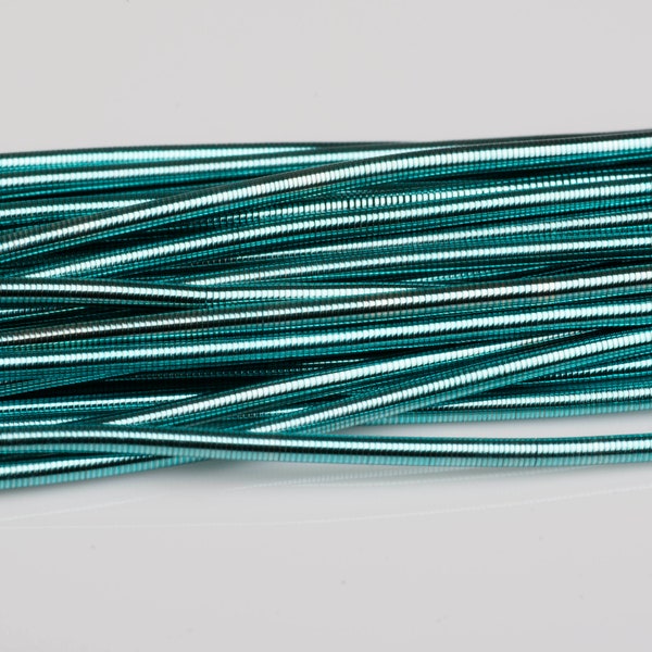 Teal French Wire Gimp Bullion Purl Wire 1mm for Goldwork Beadwork and Embroidery