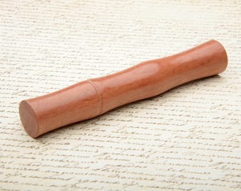 Myrtle hand turned wood needle case