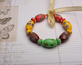 Earthy Rustic Tribal set of handmade Lampwork beads