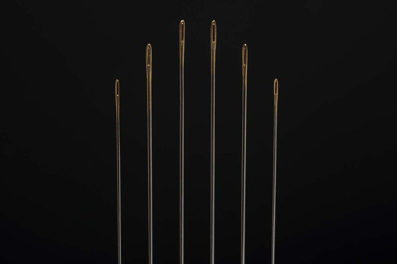 Gold Eye Beading Needles Set of 6 Premium Bead Hand Needles by Beaders Secret bild 1