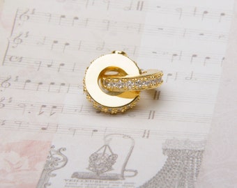 Interlocking "C" Necklace Clasp - Gold Vermeil inset with Cubic zirconia