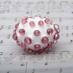 Strawberry Bubbles Handmade Lampwork Glass Bead