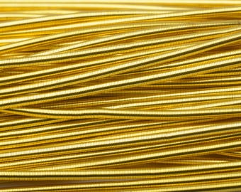 Odd-Batch 1.5-1.6mm Honeyed Brass French Wire Gimp Bullion Wire Purl Wire - 1metre (39 Inches)