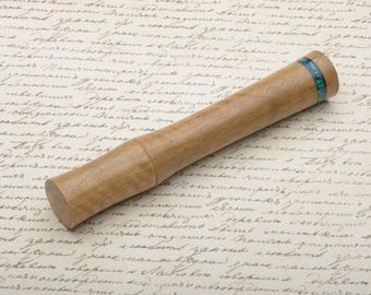 Marri Curly hand turned wood needle case