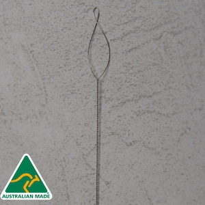 May include: A silver threading tool with a loop at the top and a long chain of small beads extending down. The tool is against a textured grey background. The text "AUSTRALIAN MADE" is printed in green and yellow on a green kangaroo logo.