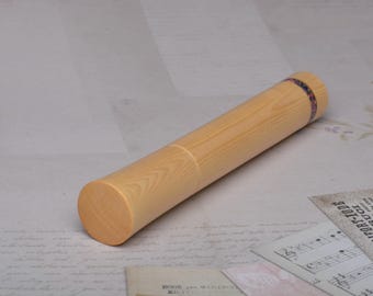 Huon Pine hand turned wood needle case