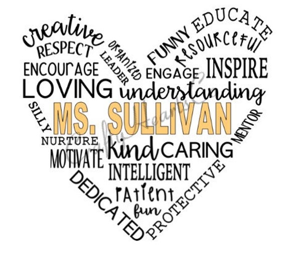 Download Teacher Name Heart Collage Svg File Etsy