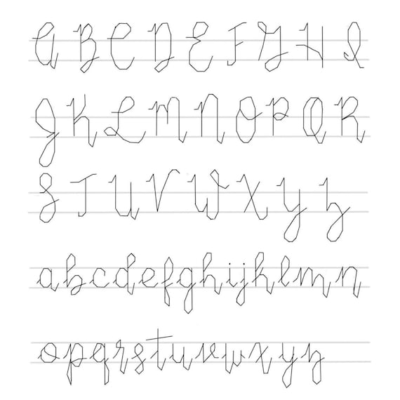 Bounce Script Cross Stitch Embroidery Alphabet Font Pattern Etsy