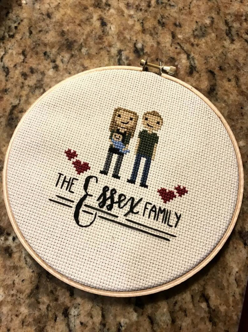 Custom Cross Stitch Family Etsy