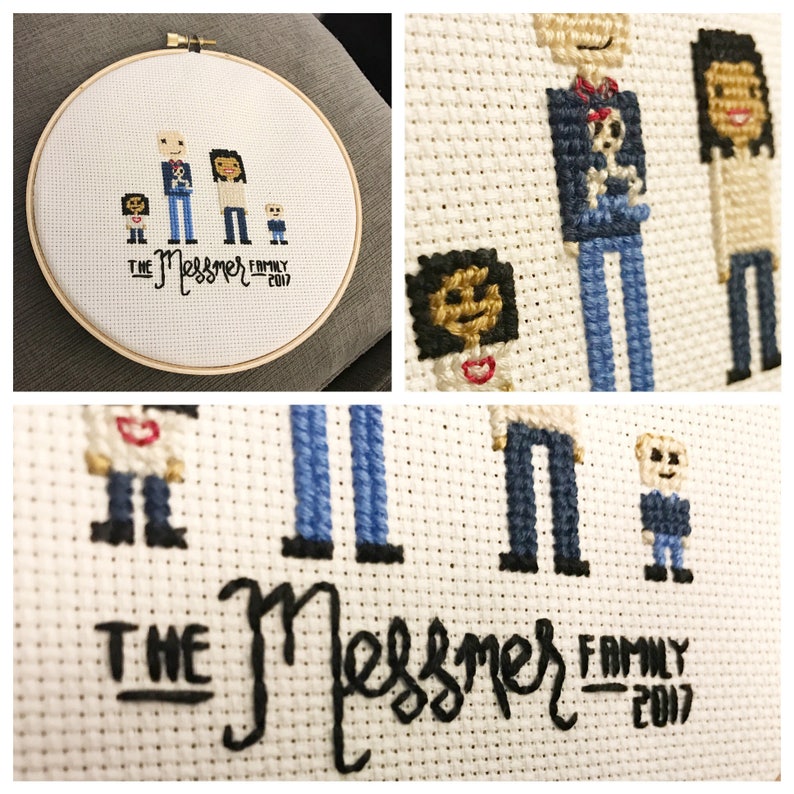 Custom Cross Stitch Family Etsy