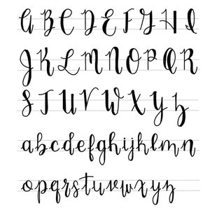 May include: A handwritten alphabet in cursive script, with both uppercase and lowercase letters. The letters are written in black ink on a white background with lined paper.