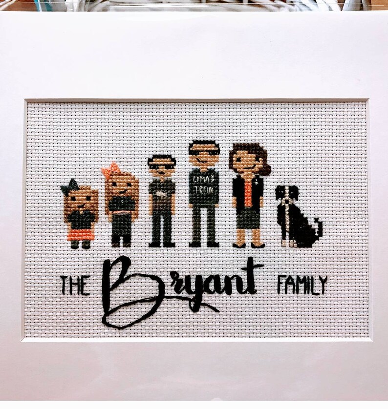Custom Cross Stitch Family Etsy
