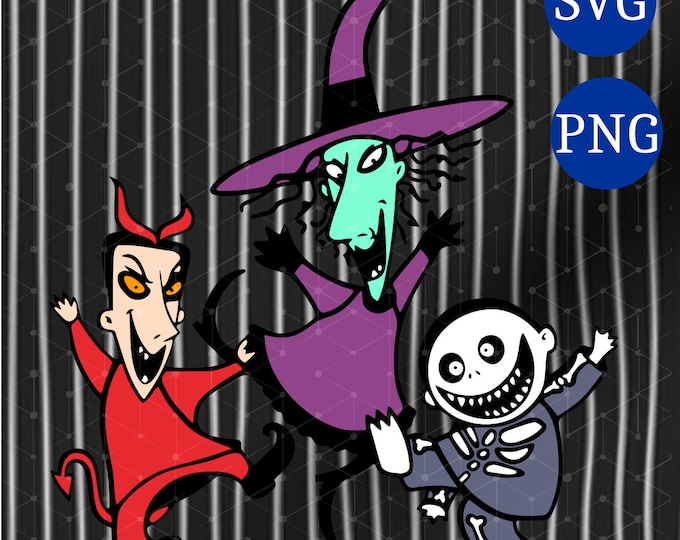 Nightmare Before Christmas Trick or Treaters SVG, EPS, PNG, Decal File