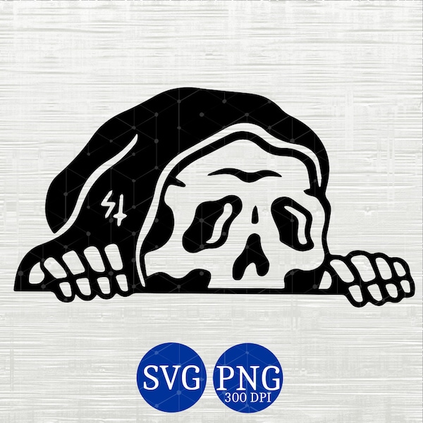 Grim Reaper Peeker SVG & PNG  Digital Download Clipart