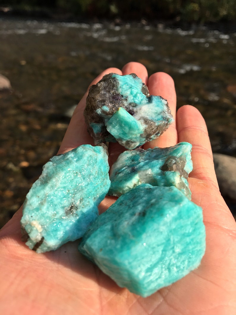 Raw Amazonite Stones Amazonite With Smoky Quartz Rough Amazonite Pieces Home Decor Rocks Geodes Safarni Org