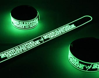 Sleeping With Sirens Rubber Wristband - Embossed Music Fan Bracelet Glow in the dark
