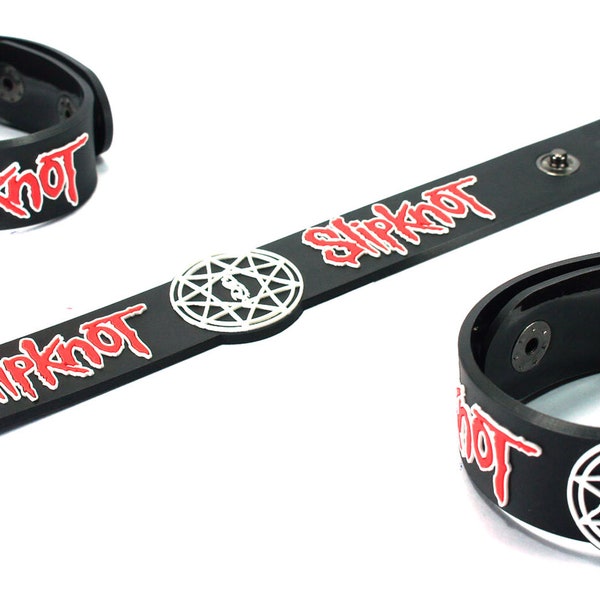 Slipknot Wristband Music Rock Emo Death Trash Metal Bracelet Embossed Premium Grade Beautiful Skt248N