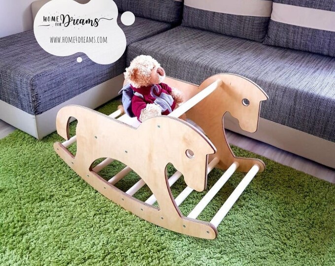FREE DELIVERY to EU! Wooden rocking horse