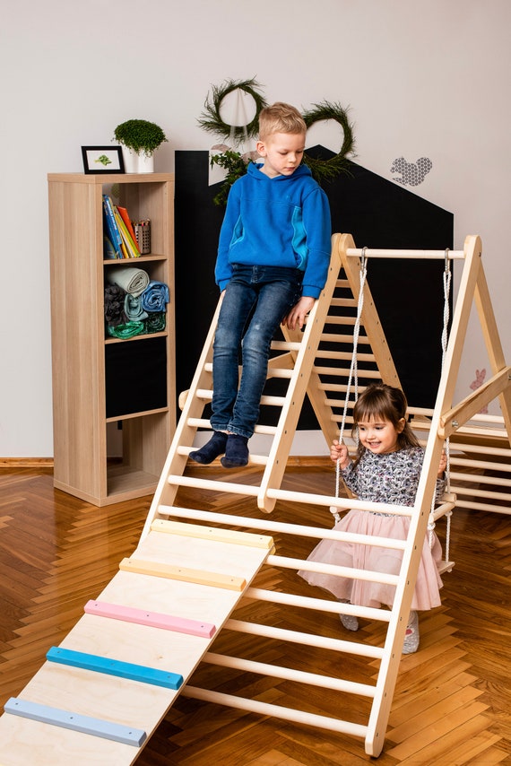 The gym for toddlers, Step Triangle, Climbing ladder for toddler, Climbing triangle for toddlers, Triangle with ramp, Toddler gym
