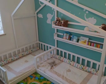 Toddler house beds with slats! Floor bed,Montessori style bed, https://home4dreams.com