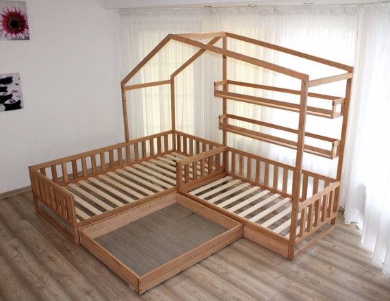 Toddler house beds with slats! Montessori style bed!