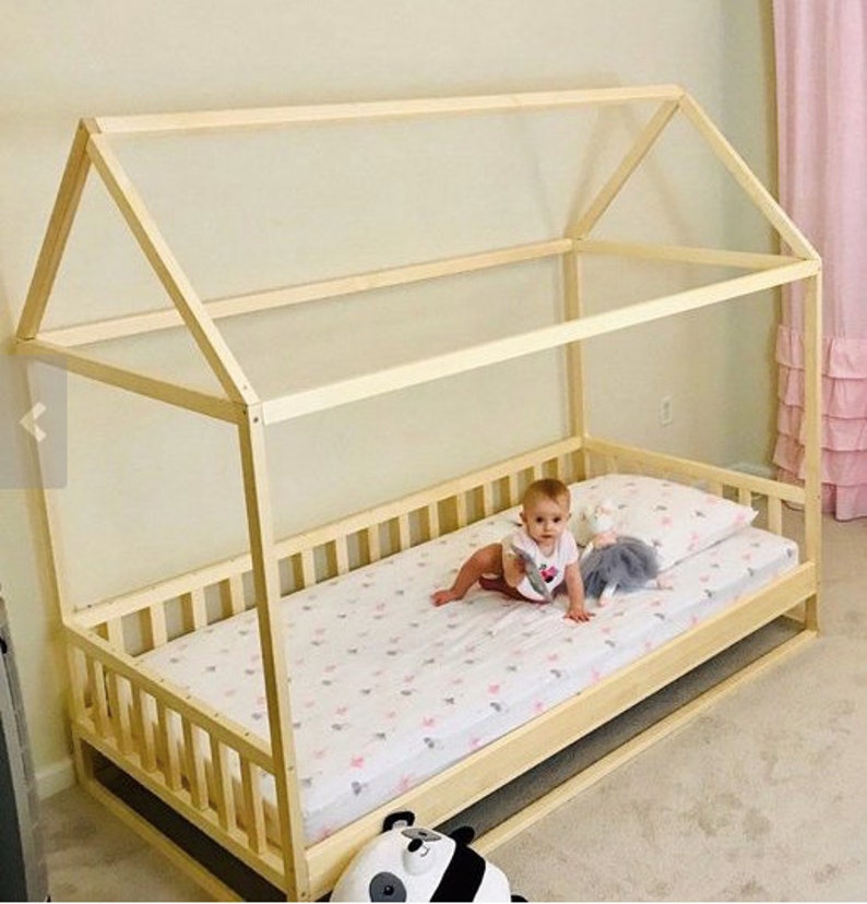 Toddler house bed with slats Montessori floor bed kid's Etsy
