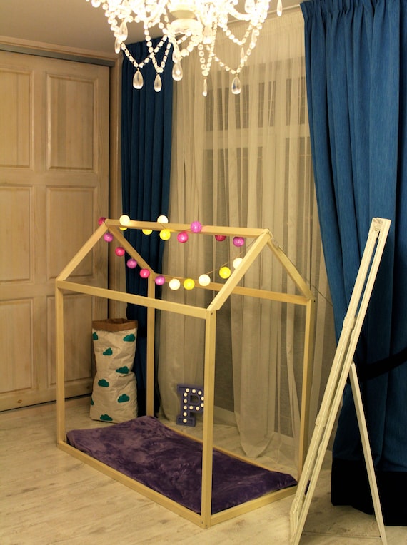 Toddler house bed, Montessori bed.