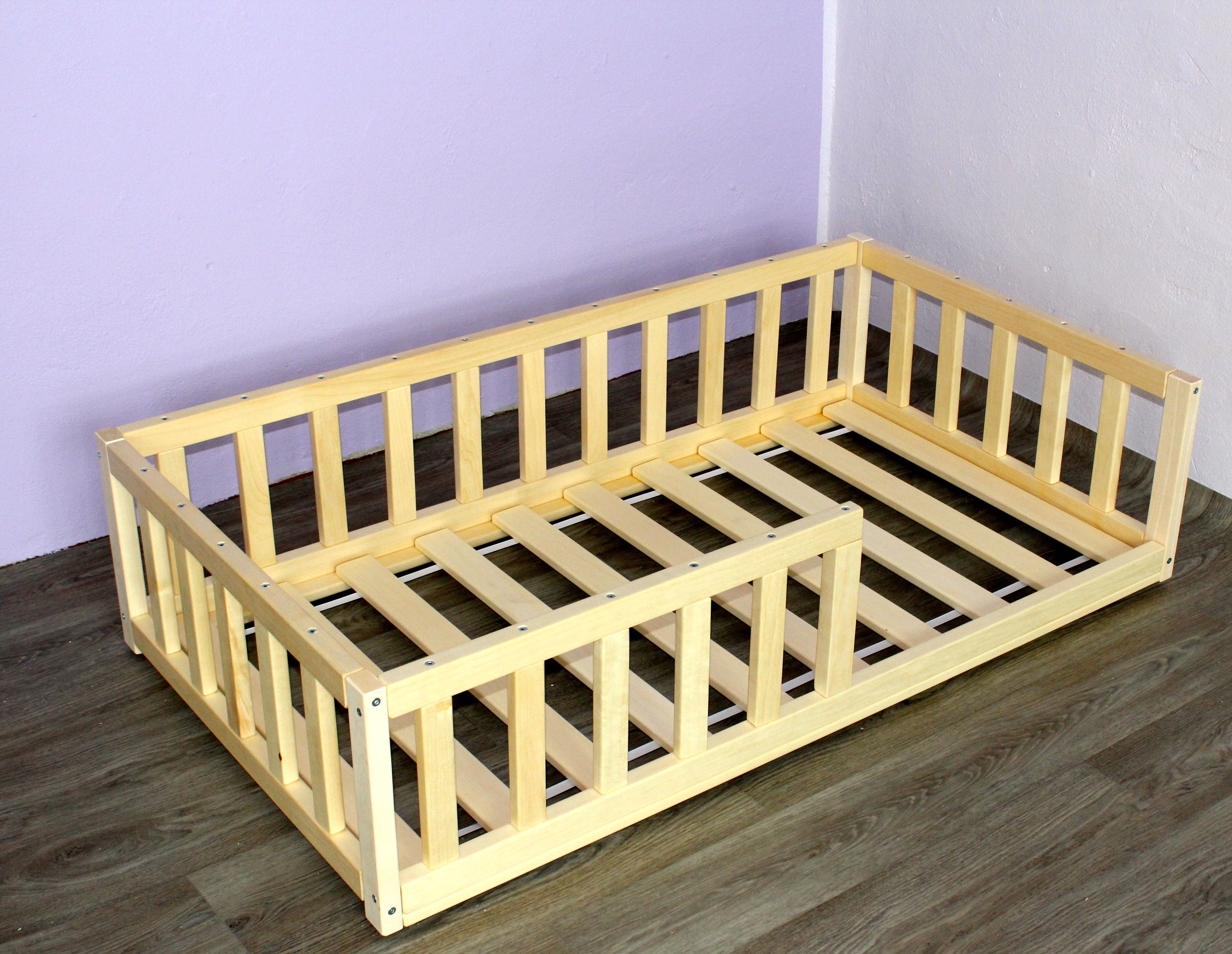 Floor bed with slats, Toddler bed , Nursery crib , Montessori bed