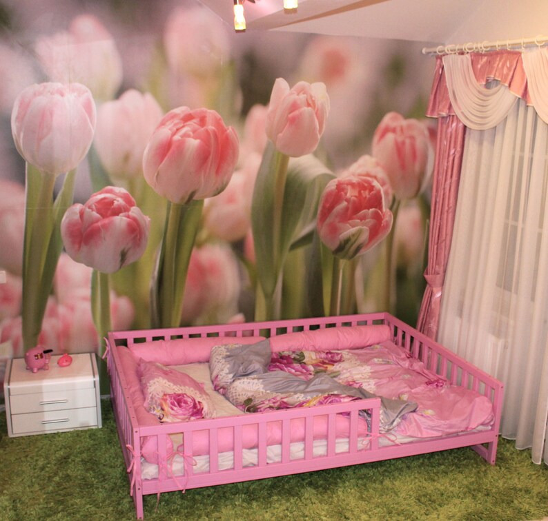 Painted Toddler Bed Childrens Beds Kids Beds Wood Bed Etsy