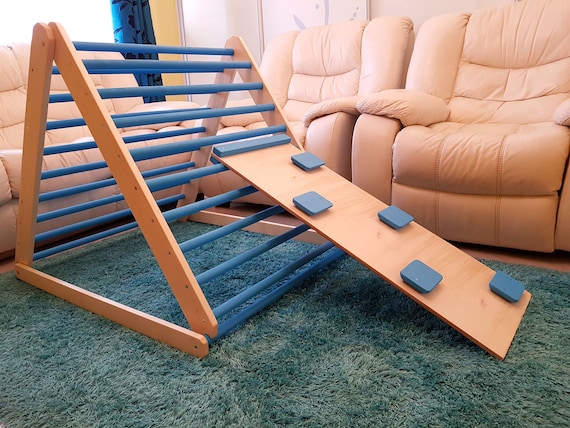 Painted Pikler triangle, Step Triangle, Climbing ladder for toddler, Climbing triangle for toddlers , Triangle with ramp