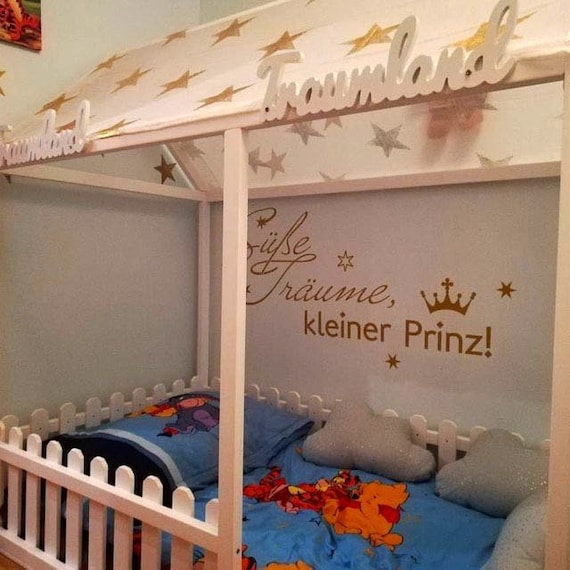 Painted toddler house bed, children bed, Montessori bed