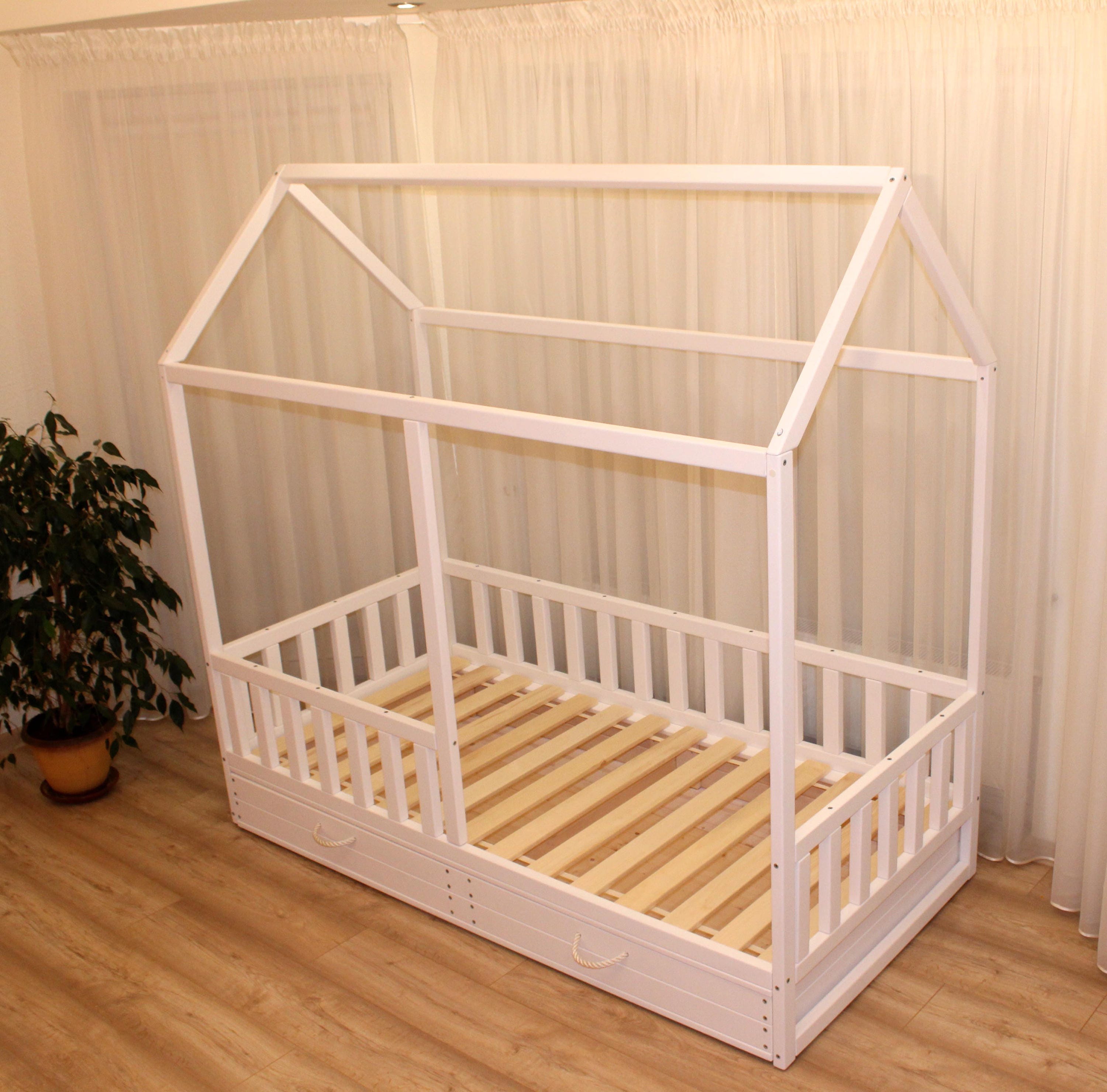 Painted Toddler Bed Children Bed Montessori Bed Kid Bed Wood