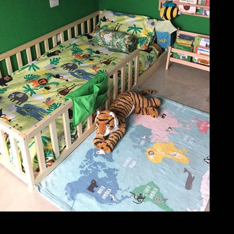 Painted toddler bed with slats Nursery crib kids bed wood Etsy