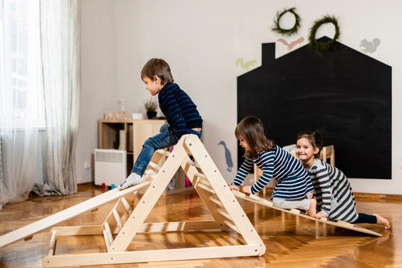 Pikler triangle, Step Triangle, Climbing ladder for toddler, Climbing triangle for toddlers , Triangle with ramp