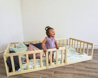 Toddler floor bed, Montessori bed, Floor Bed, montessori floor bed, kid and baby, floor bed for toddler, bodenbett, www.home4dreams.com