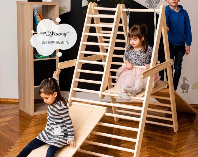 The gym for toddlers, Step Triangle, Climbing ladder for toddler, Climbing triangle for toddlers, Triangle with ramp, Toddler gym