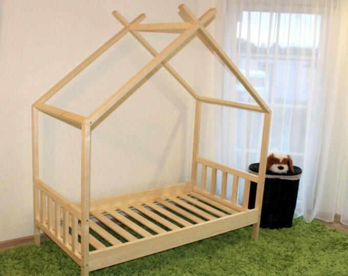 Painted toddler house bed, Montessori style bed!