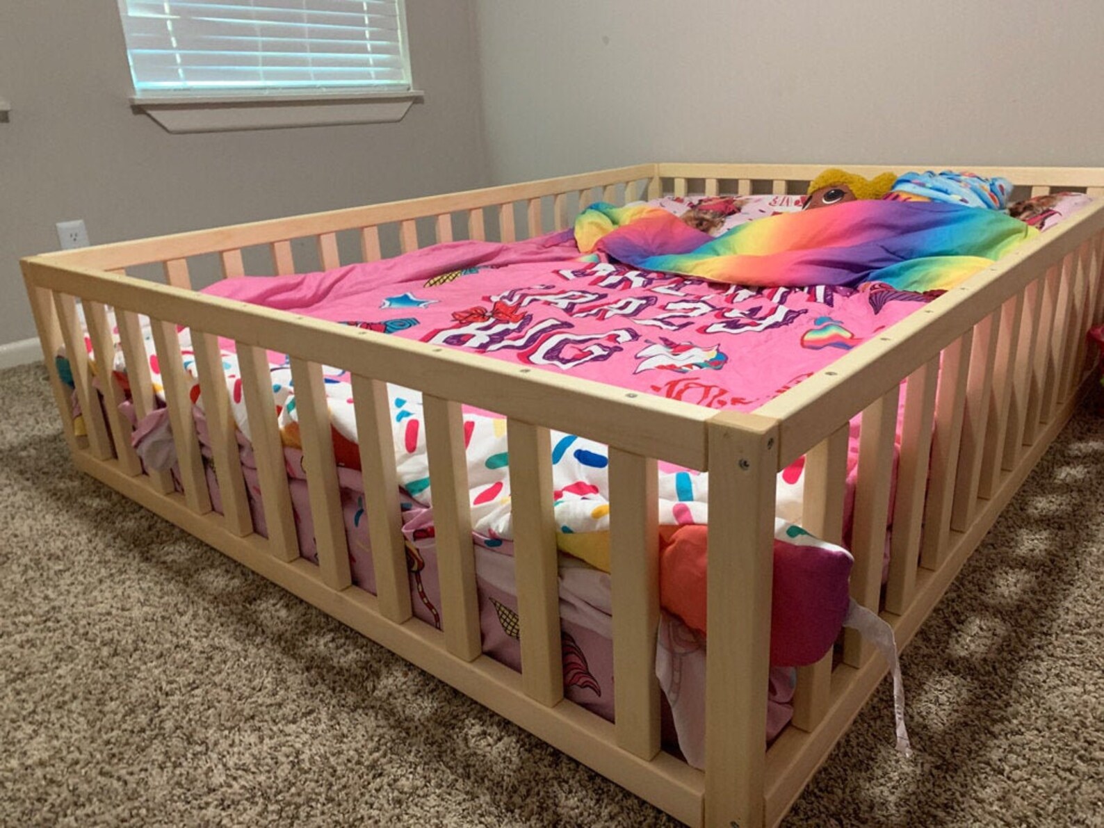 Painted Toddler Bed With Slats Kids Beds Wood Bed Etsy