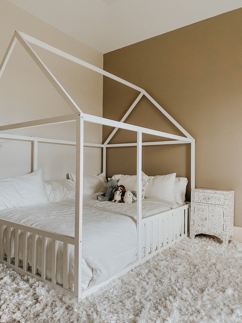 Painted Toddler House Bed With Slats Montessori Floor Bed Etsy