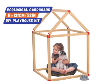 NEW! Handcrafted Toddler Playhouse made from ecological cardboard H = 131cm