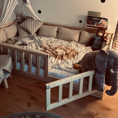 Toddler Bed With Slats Montessori Bett Lit Cabane Floor Etsy
