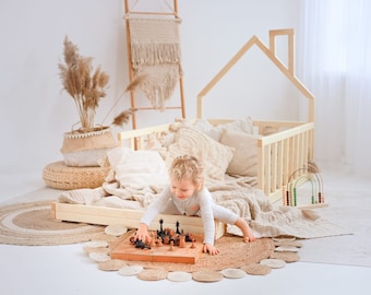 Toddler bed with roof, Montessori bed, Floor Bed, Toddler bed , kids bedroom, kids furniture, montessori floor bed, www.home4dreams.com